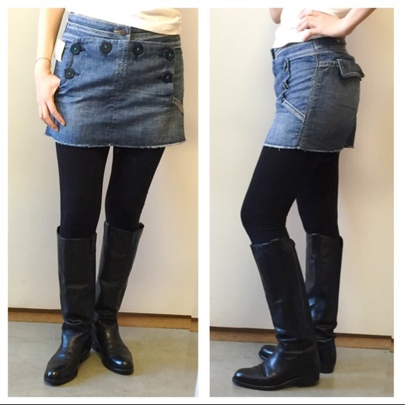 NWT Hudson Jeans Sailor denim mini skirt size 27