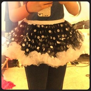 Black and white polka dot tutu
