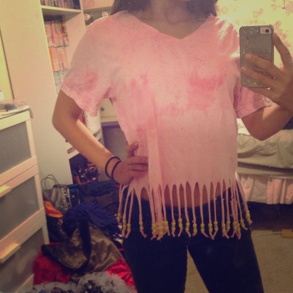 Pink tie die shirt