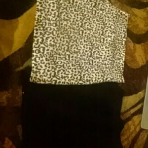 Bundle ! Black and cheetah print pencil skirt !