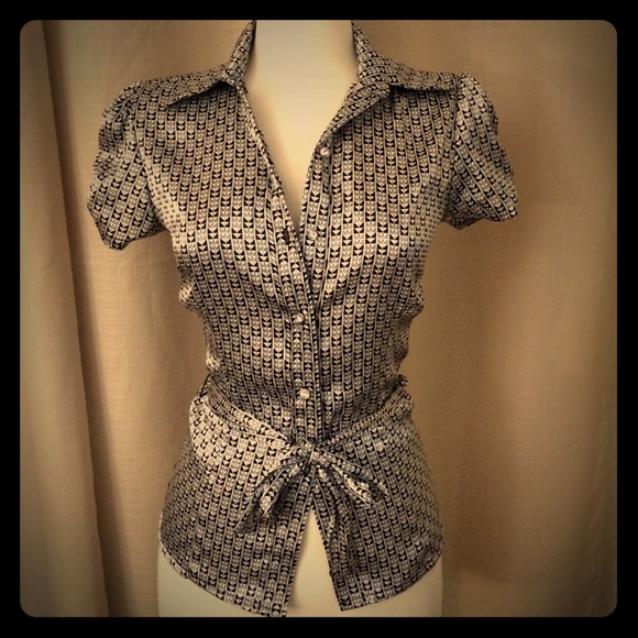 Grey and black blouse