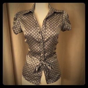 Grey and black blouse