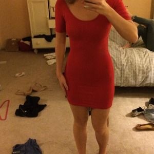 Red American apparel dress