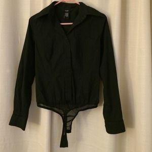 Victorias Secret Black Button Up BODY SUIT