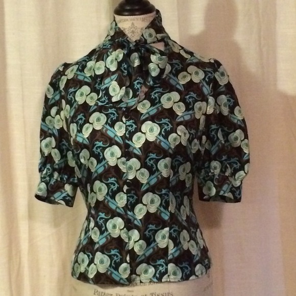 Milly bergdorf goodman silk flower blouse