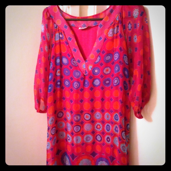 Beautiful Pink and blue printed dress