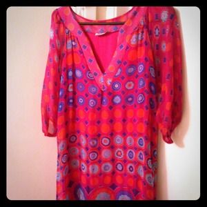 Beautiful Pink and blue printed dress