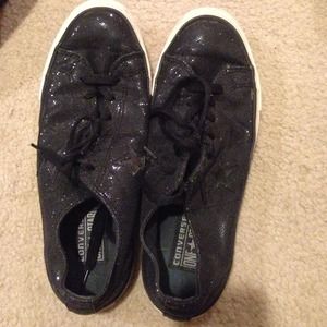 Black sequin shoes !!