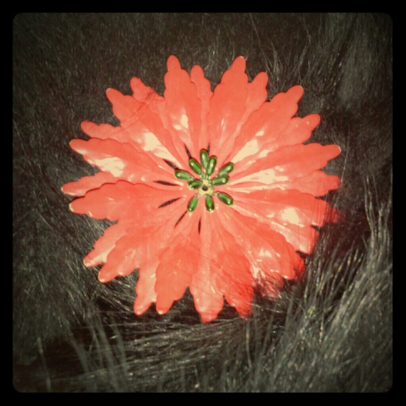 Vintage Red Poinsettia Pin