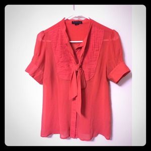 Persimmon red secretary blouse