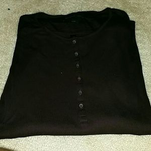 6 button Henley style in brown mens