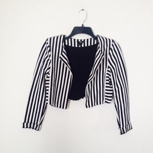 Striped Cropped Blazer