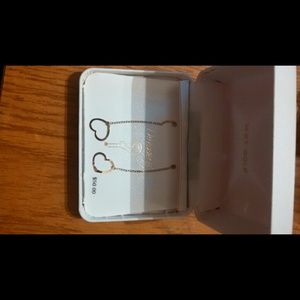 14k Gold Dangle Heart Earrings