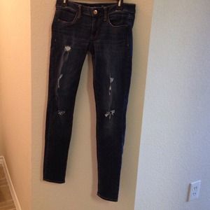 Distressed American Eagle Jeggings