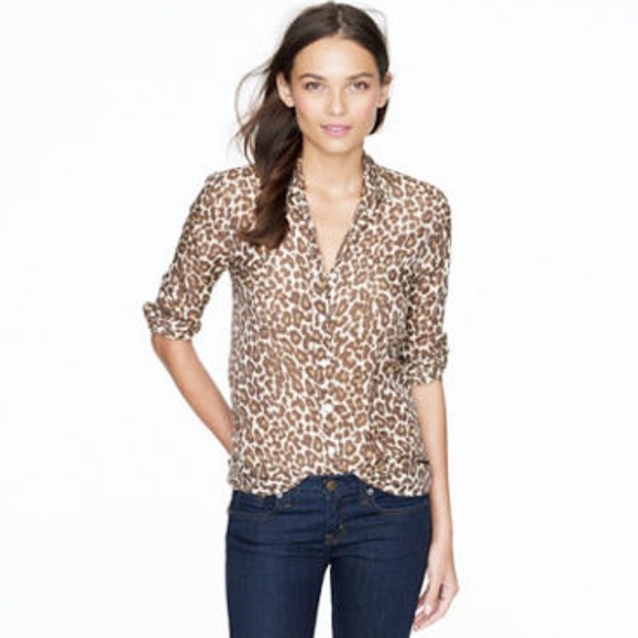 J. Crew perfect shirt in Animal print