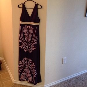 Purple and White Maxi Dress