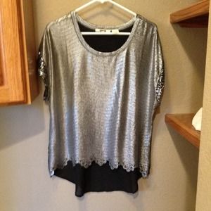 Miss Me Silver and black shirt