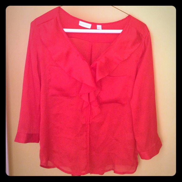 New York & company red blouse