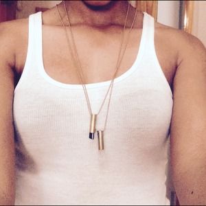 Black & Clear Bullet Stone Necklaces