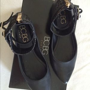 BCBG Ankle Strap Flats