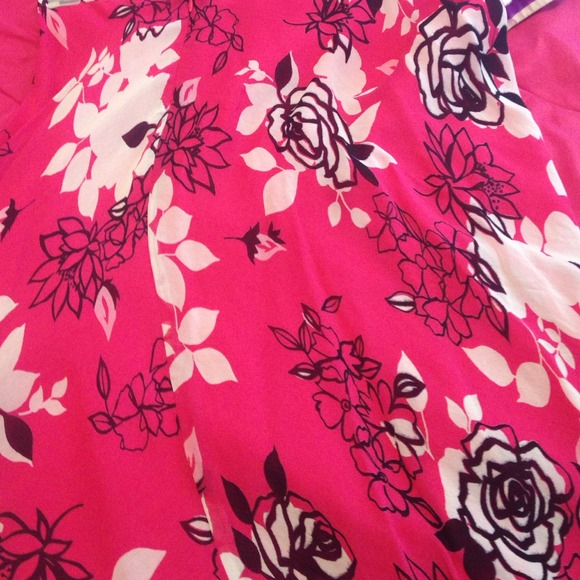 Multicolored pink, white and black holiday skirt.