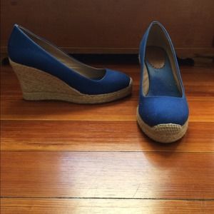 JCREW royal blue wedge size 7