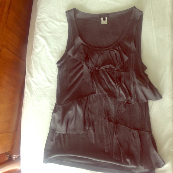J.Crew collection gray ruffle top. Small