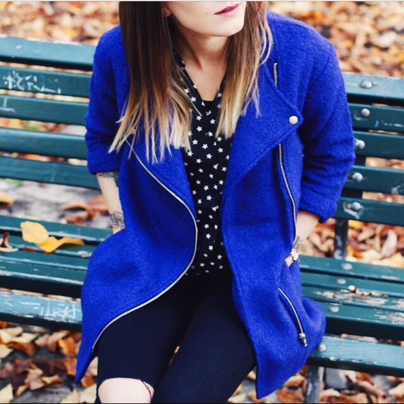 🔝HP ASOS Electric Blue Zip Coat