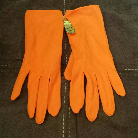 Authentic vintage orange gloves