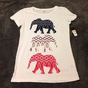 Elephant pattern T-shirt