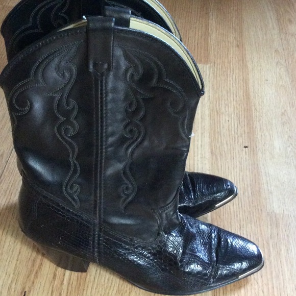 Acme snakeskin cowboy boots size 7.5 - Picture 1 of 4