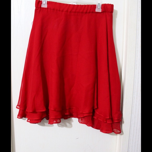 Red evening skirt by Marie Gary