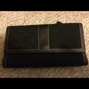 Black Coach checkbook wallet