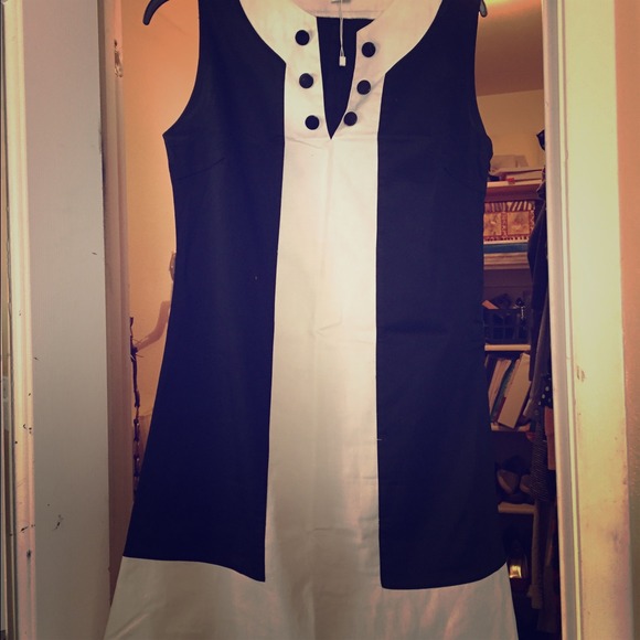 Black and white a line dress