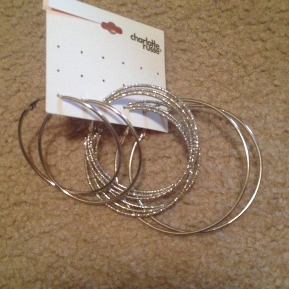 🌟Traded! 3 different pair of hoops never worn!
