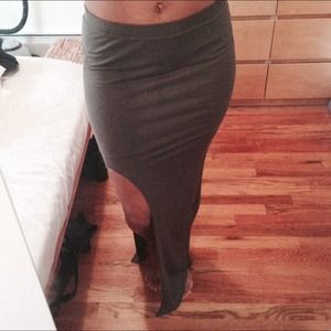 Helmut Lang Jersey Slit-Front Skirt