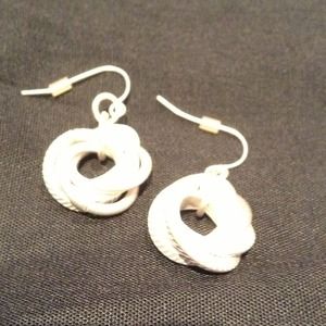 Brushed Silver knot earrings