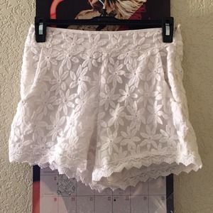 White floral shorts