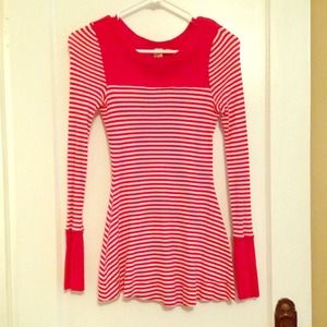 SALE! Free People red and white striped thermal.