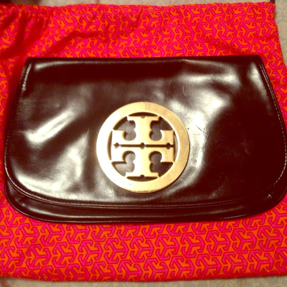 Tory Burch Leather Logo Clutch