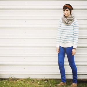 J. Crew light blue and white stripe shirt