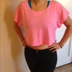 ❌SOLD❌VS Neon pink crop top