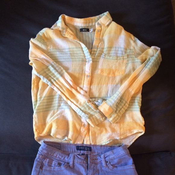 BDG yellow plaid Shirt
