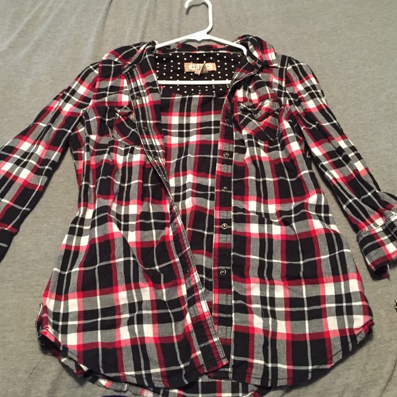 Flannel black/red/white