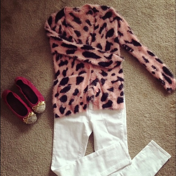 Pink leopard cardigan