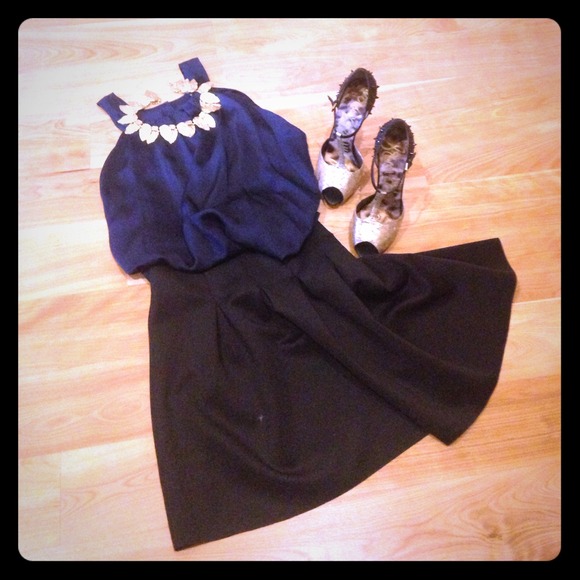 Navy Trapeze Top