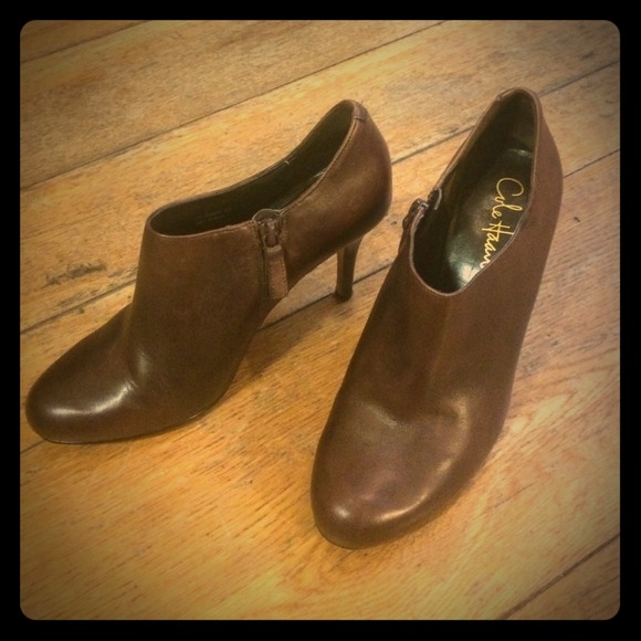 Cole Haan brown leather booties. Size 7.5