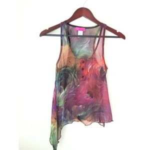 Floral Print Chiffon Tank