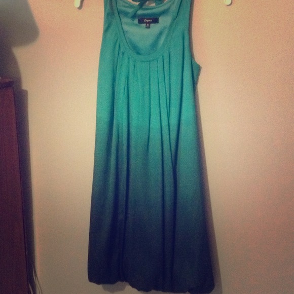 Green silk dress