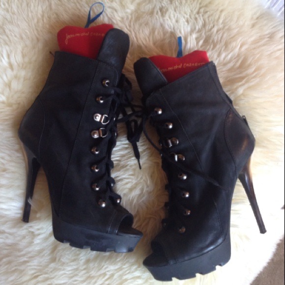 Jean- Michel Cazabat Black Open Toe Boots